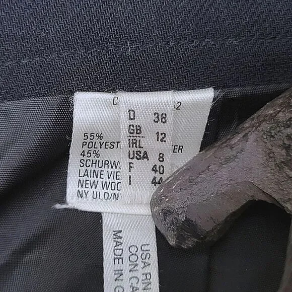 Vtg black wool blend gathered side split maxi skirt - Picture 6 of 10